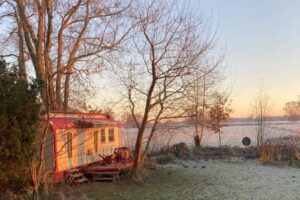 worpswede ferienwohnung romantischer zirkuswagen aussen winter